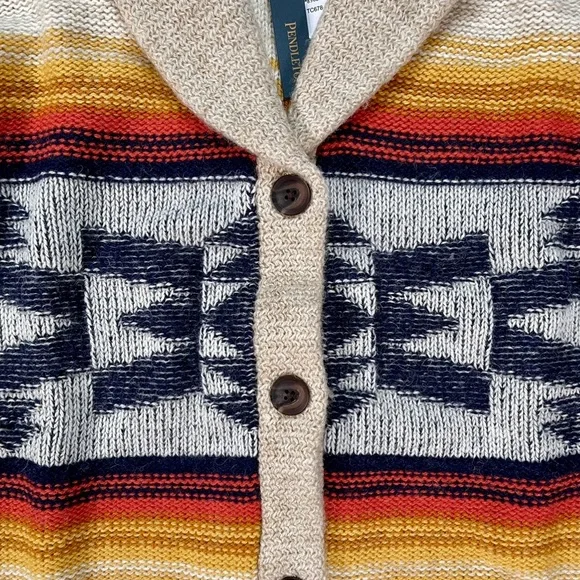 Pendleton Women’s Pure Shetland Wool Oversized Shawl Cardigan Brand New - Picture 3 of 7